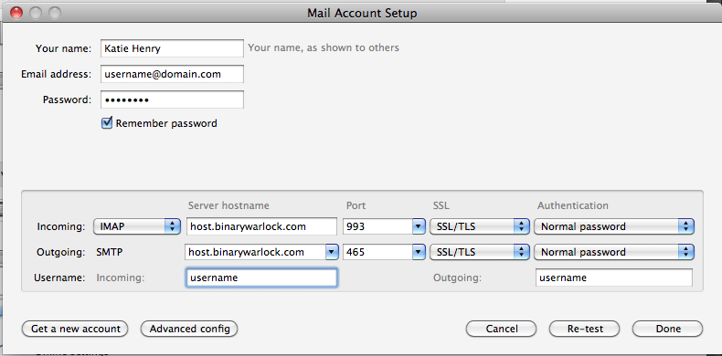 how to input thunderbird mail into mailbird