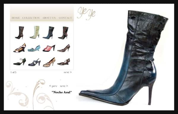 Website Design for Shoe Designer
